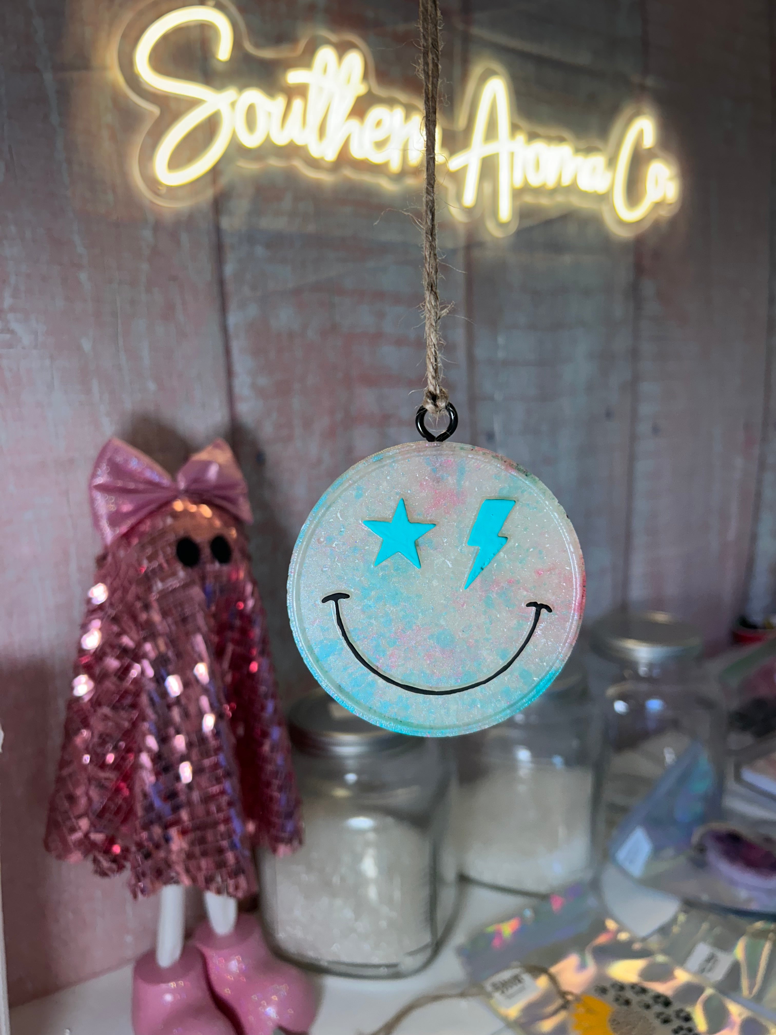 Lighting bolt smiley face